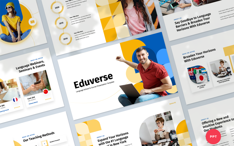 language course presentation powerpoint template original