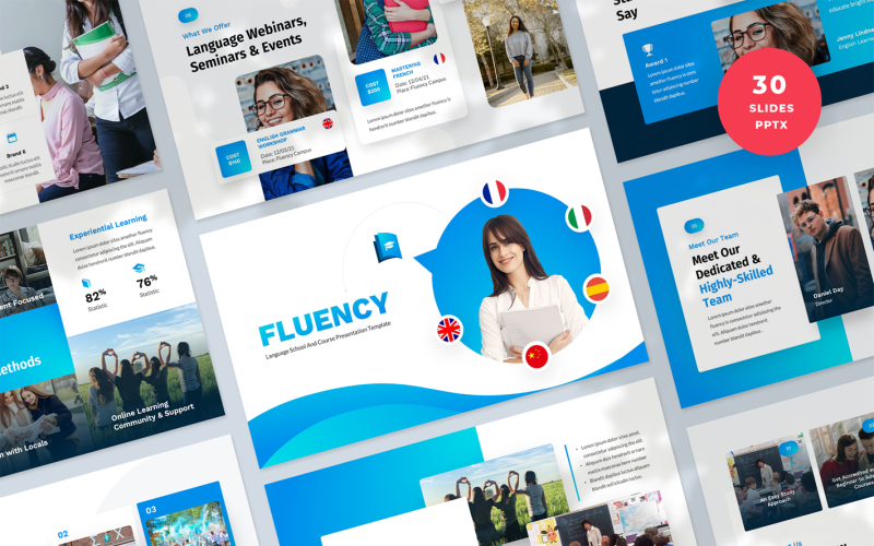 language school presentation powerpoint template original