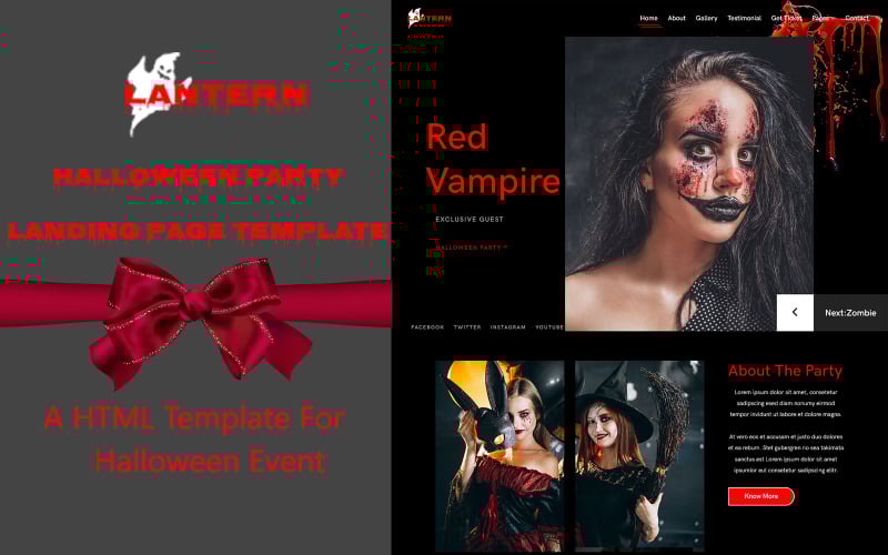 lantern halloween event amp party landing page template original