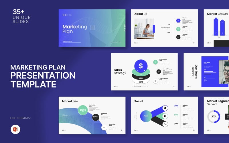 latest marketing plan presentation template original