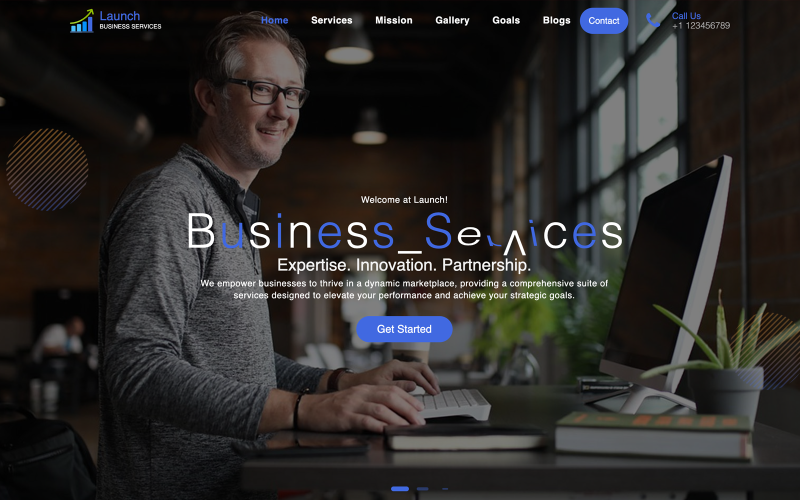 launch business services multipurpose landing page template original