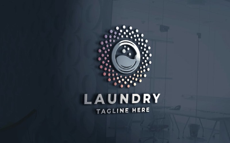 laundry clean service tech logo original