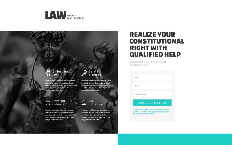 law firm responsive landing page template original