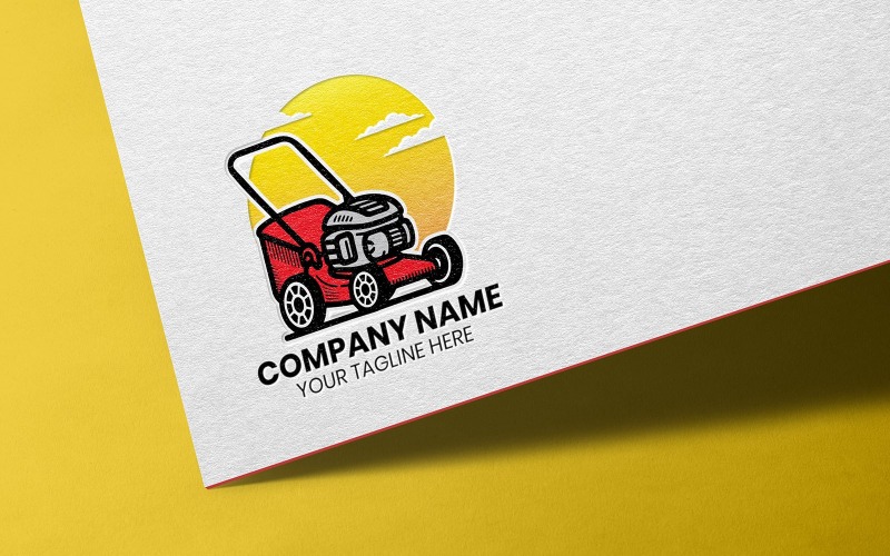 lawn mower logo design for gardening service original