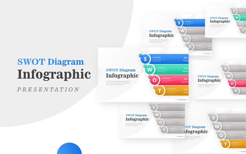 layer swot and colorful schemes infographic presentation powerpoint template original
