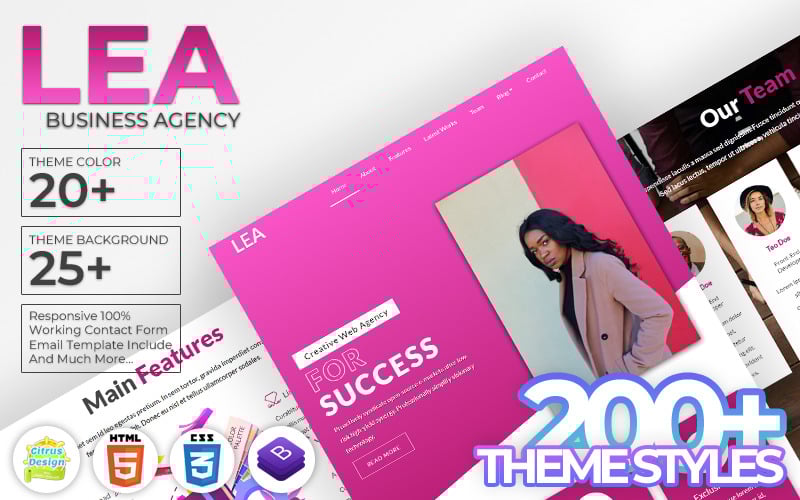 lea business agency html landing page template original