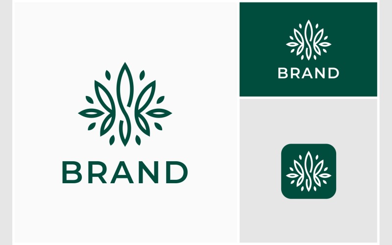 leaf decoration letter s logo original