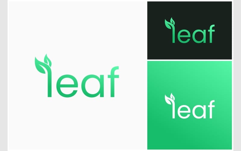 leaf fresh organic wordmark logo original