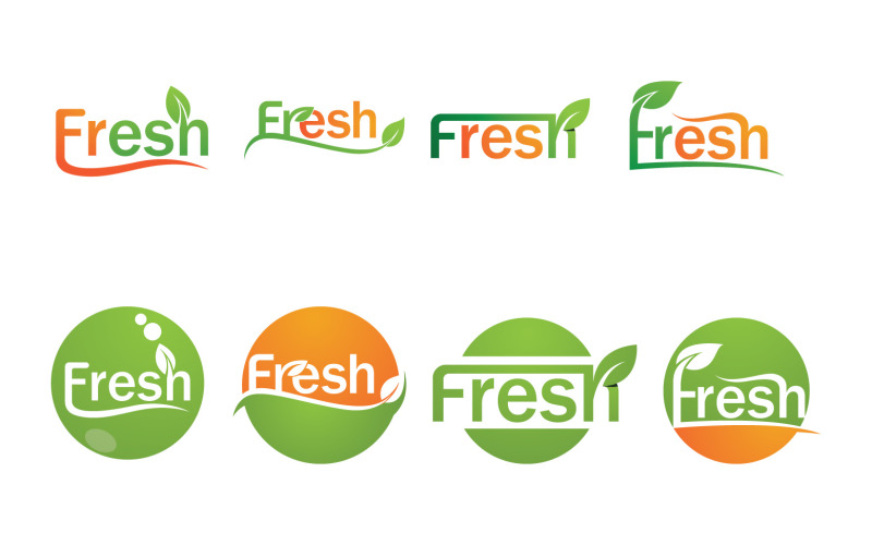 leaf green freesh logo and symbol vector template original