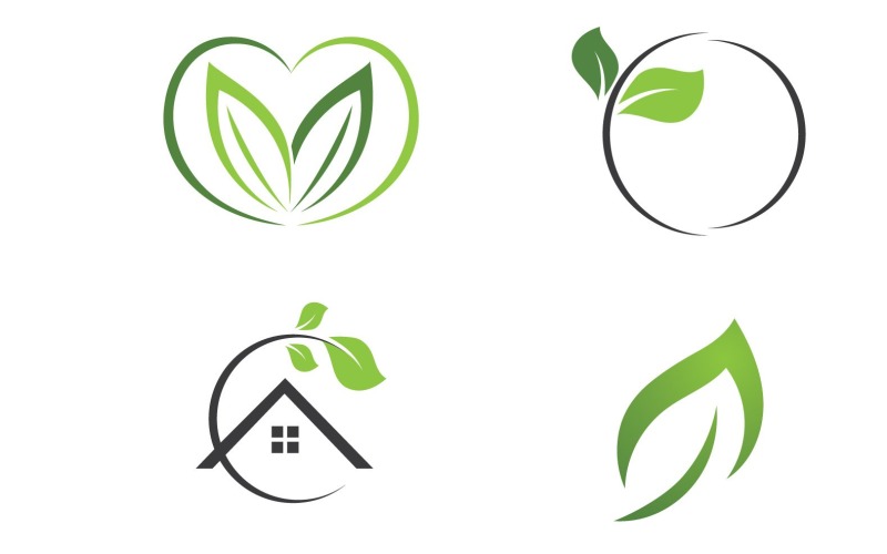 leaf green logo nature logo vector v original