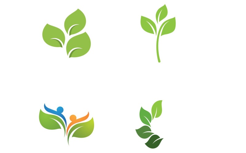 leaf green logo nature logo vector v original