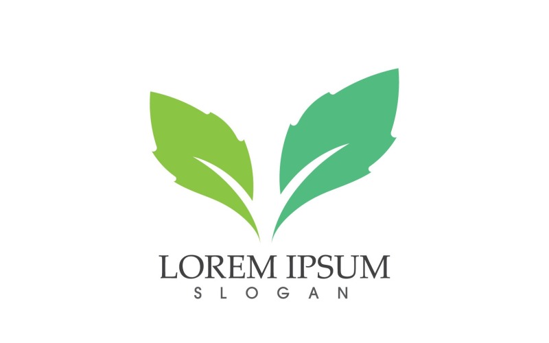 leaf green nature logo vector v original