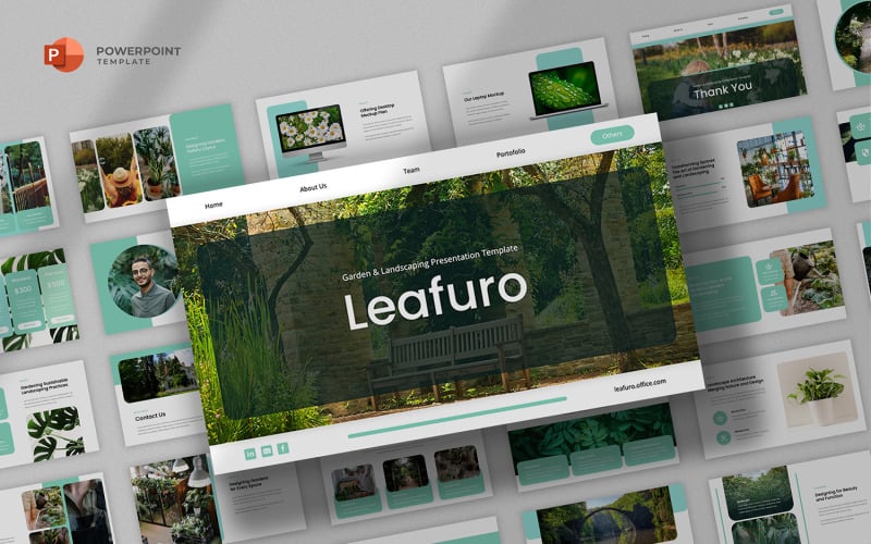 leafuro gardening landscaping powerpoint template original