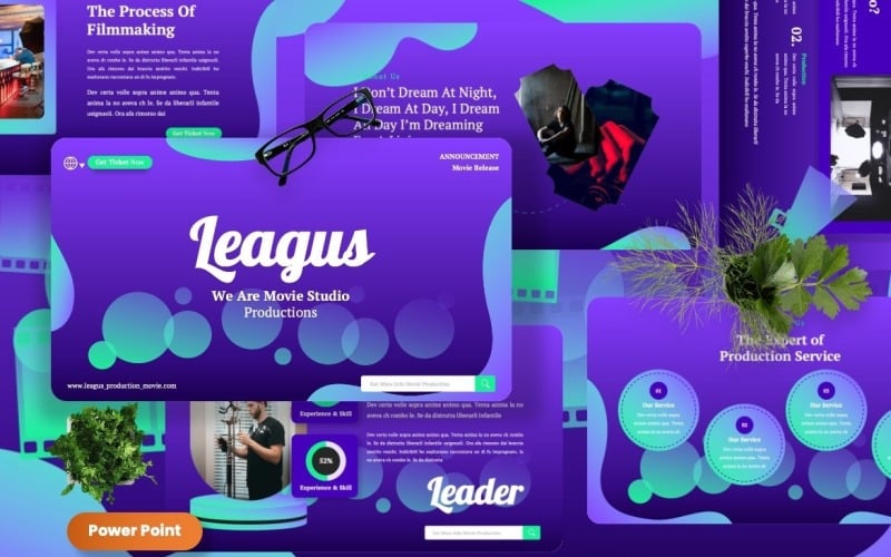 leagus movie production powerpoint template original