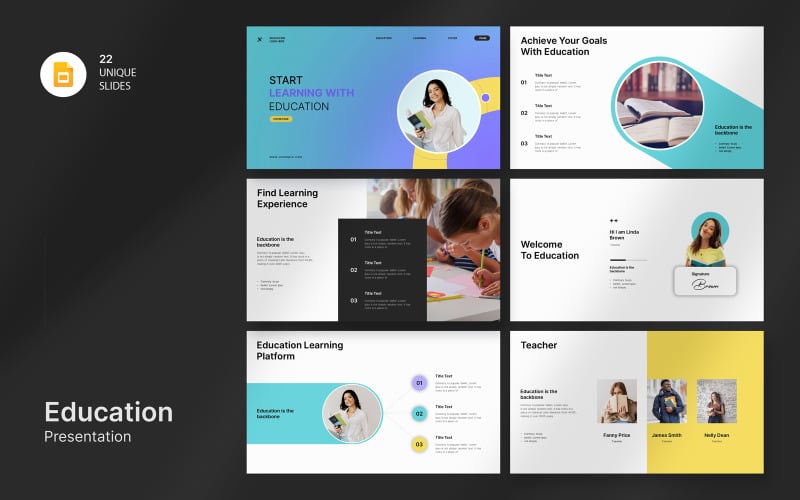 learning education google slide template original