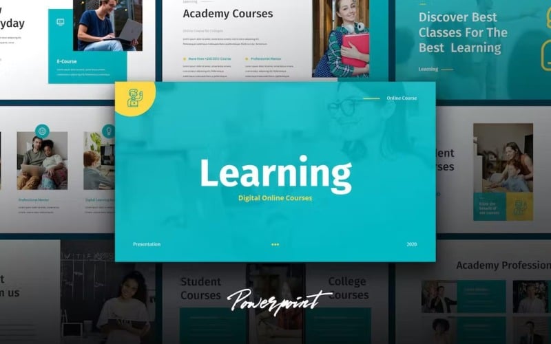 learning education theme powerpoint template original