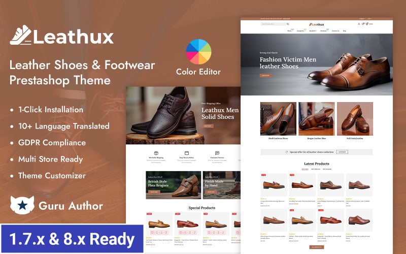 leathux leather shoes and footwear store prestashop responsive theme original
