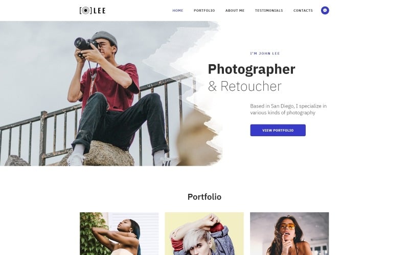 lee photographer portfolio minimal html landing page template original