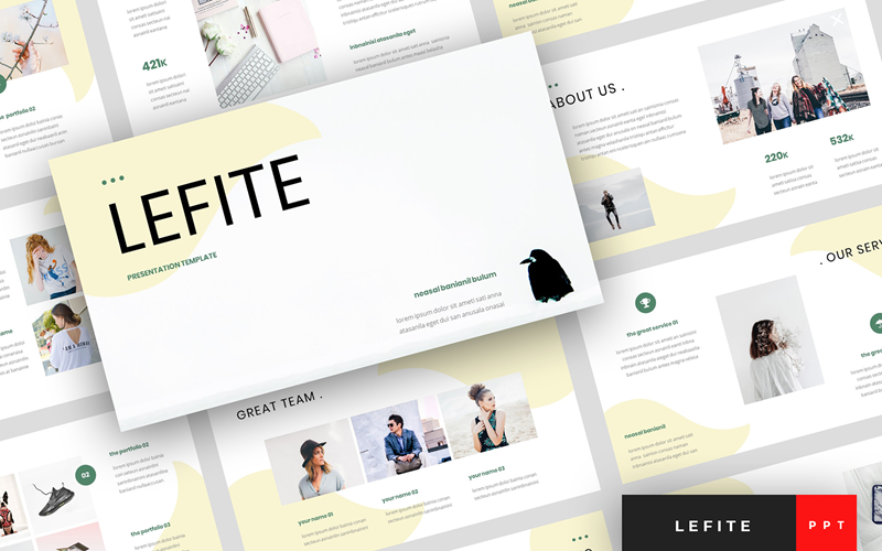 lefite magazine creative presentation powerpoint template original