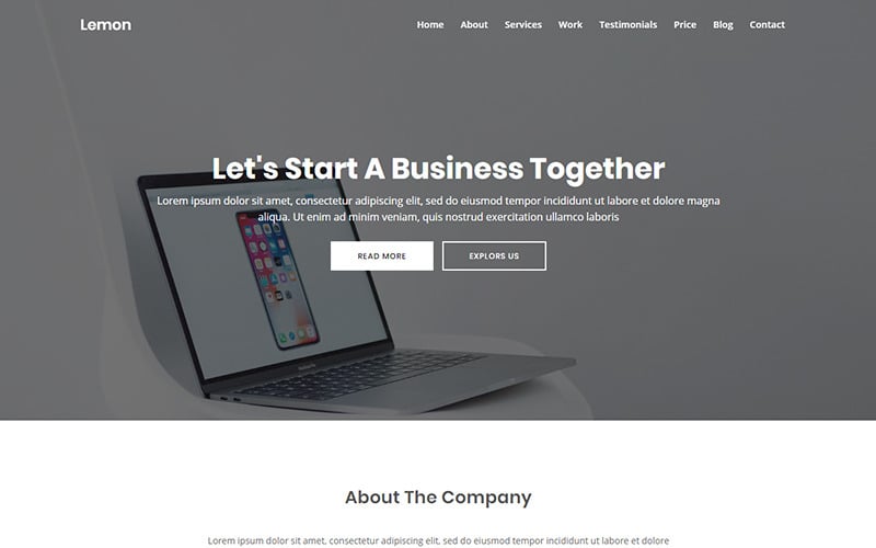 lemon business landing page template original