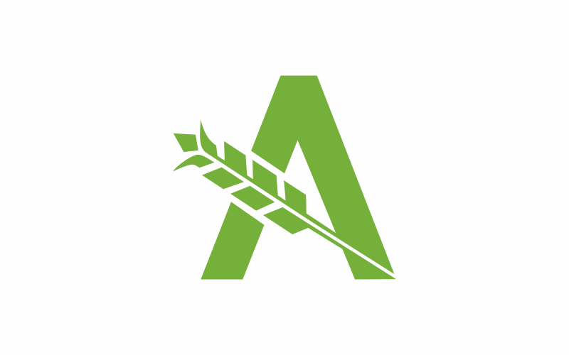 letter a abstrac wheat logo template original