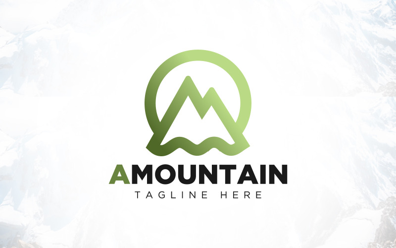 letter a abstract mountain logo design original