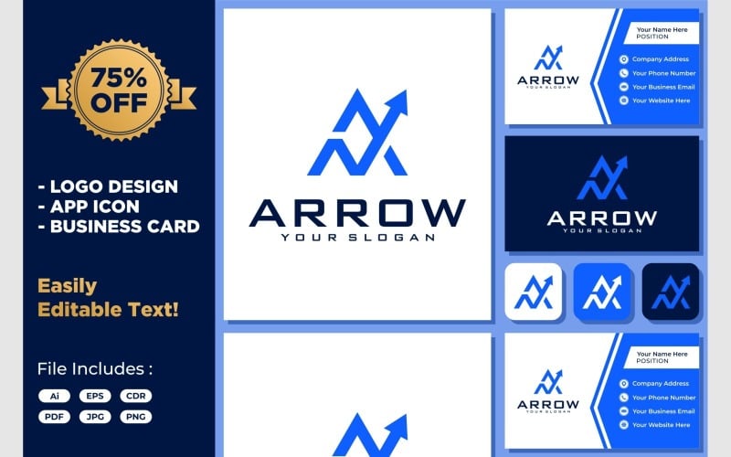 letter a arrow up icon logo original