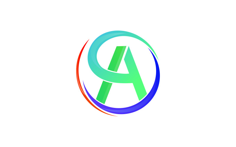 letter a colorful circle logo template original