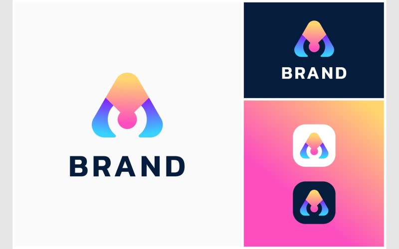 letter a colorful gradient modern logo original