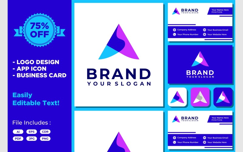 letter a colorful monogram icon logo original