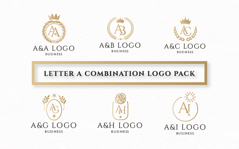 letter a combination logo pack pro branding original