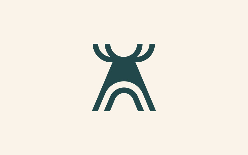 letter a deer logo design template original
