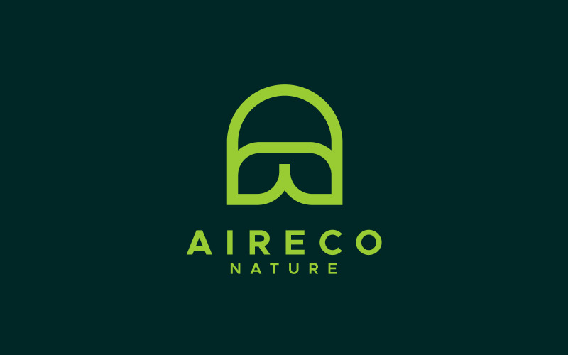 letter a eco logo design template original
