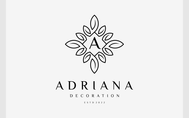 letter a frame flower leaf logo original