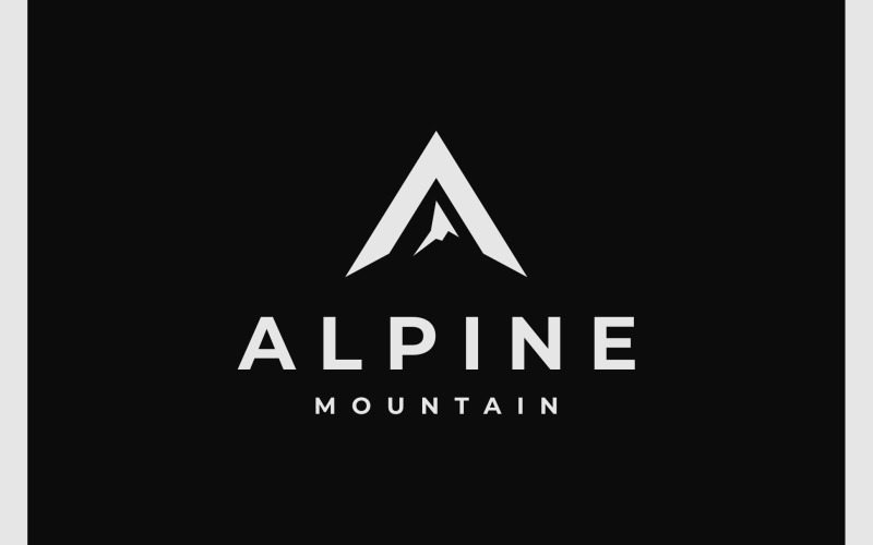 letter a mountain peak hill logo original