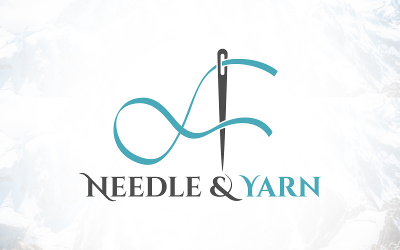 letter a needle and yarn thread logo design original