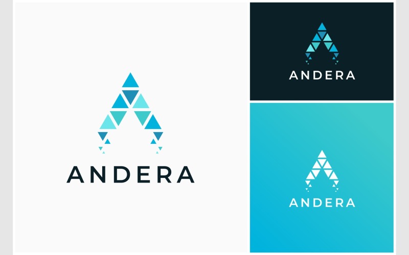 letter a pixel geometric logo original