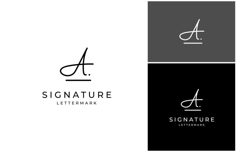 letter a signature font logo original