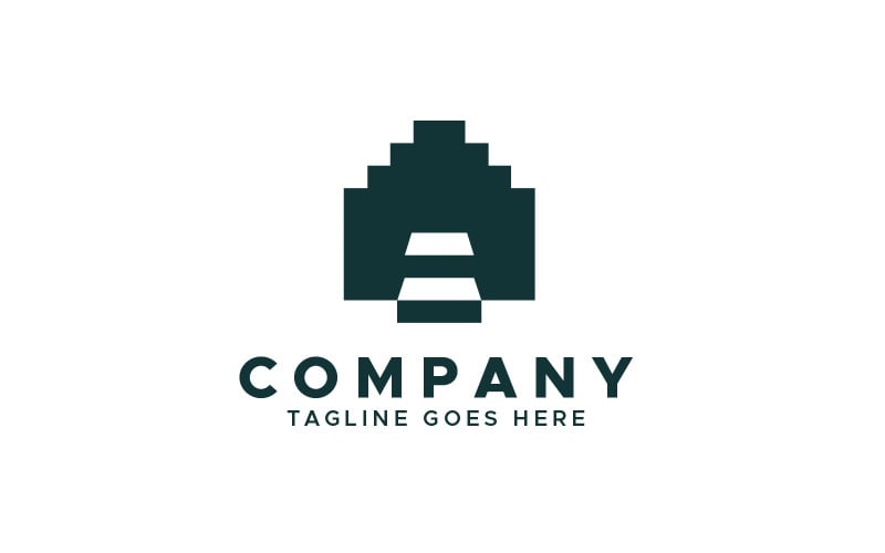 letter a stairs logo design template original