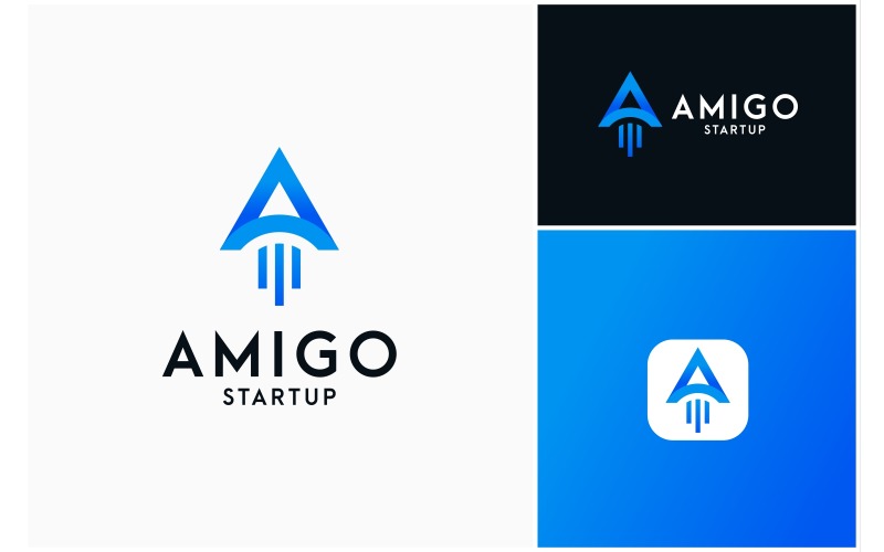 letter a startup launch booster logo original