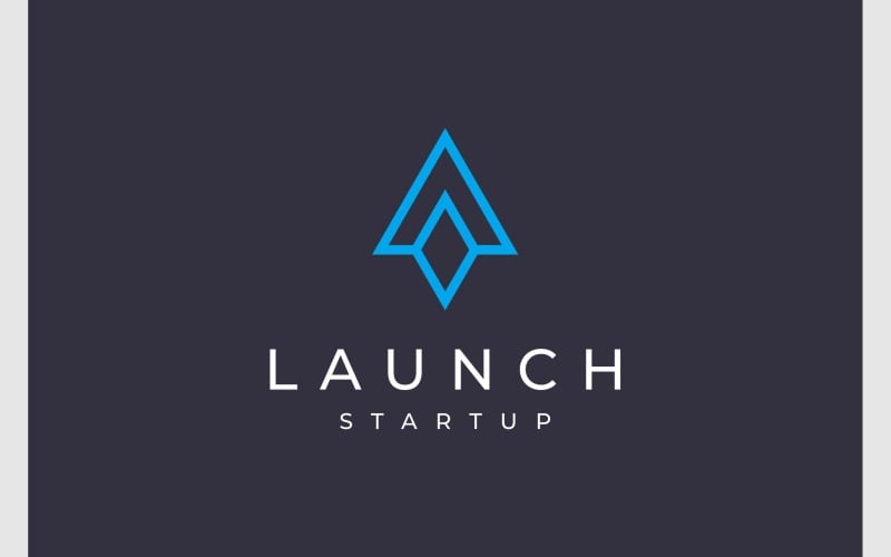 letter a startup launch simple logo original