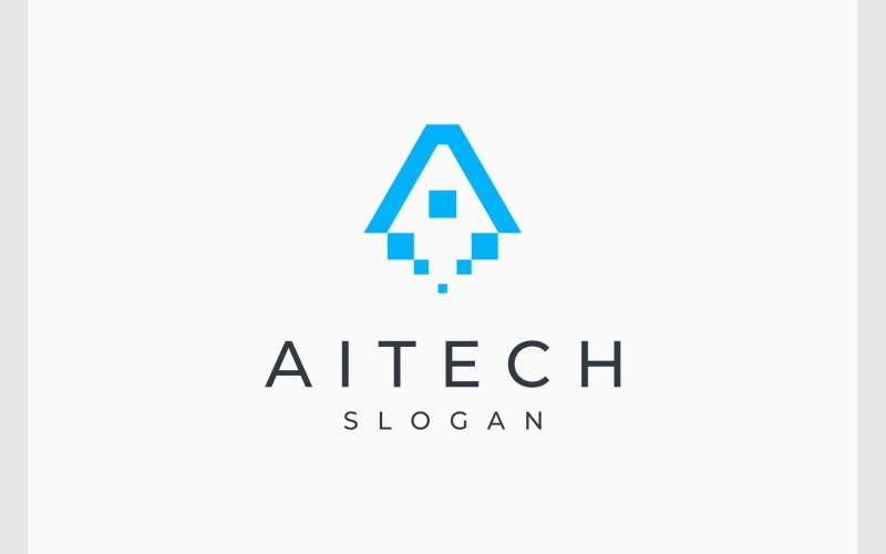 letter a technology digital logo original