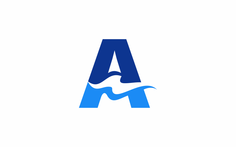 letter a wave logo template original