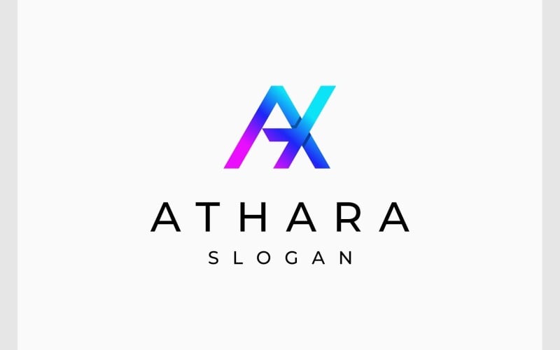 letter ah ha colorful simple logo original