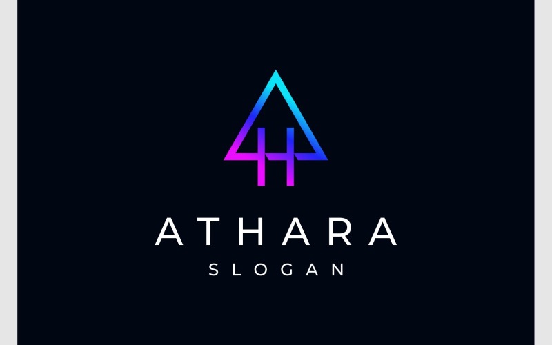 letter ah ha modern simple logo original