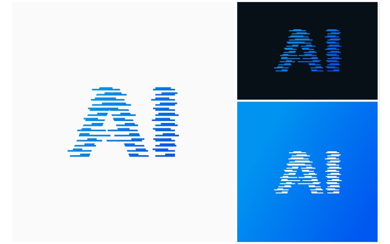letter ai futuristic technology logo original