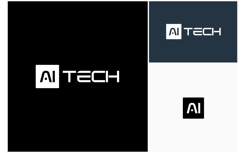 letter ai tech futuristic font logo original