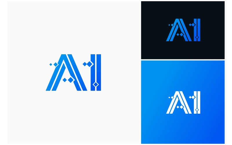 letter ai technology digital logo original