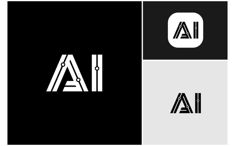 letter ai technology logo original