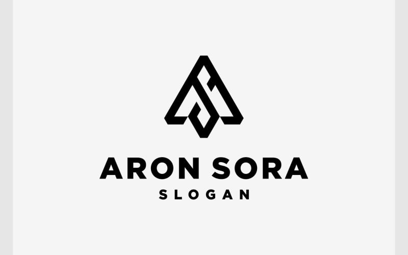 letter as sa initials simple monogram logo original